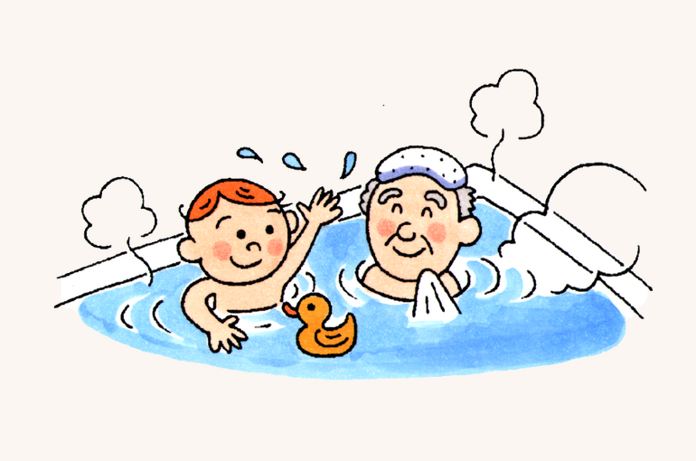 お風呂　おじいちゃんと孫