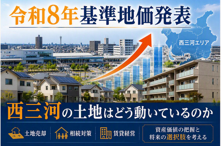 令和8年基準地価発表を受けて土地売却や相続対策を考える地主向けのイメージ