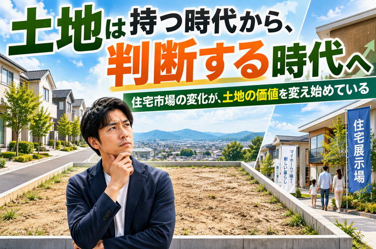住宅市場の変化によって土地の価値や売却の考え方が変わることを表現した不動産コラムのサムネイル